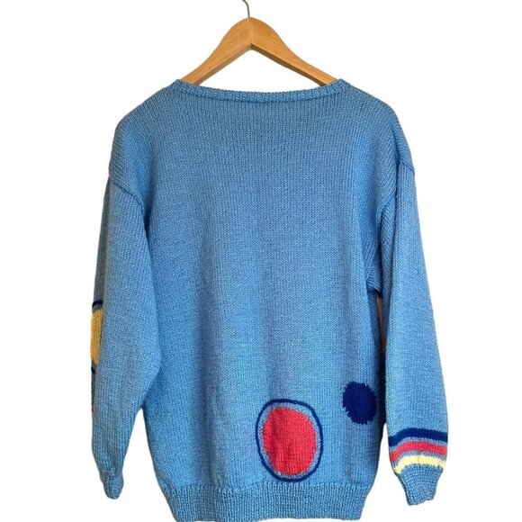 Handmade Knit Long Sleeve Crew Neck Spring Sweater Size Medium - Picture 3 of 5